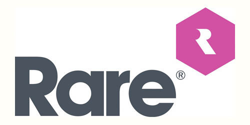 Nuevo logo Rare hexágono rosa
